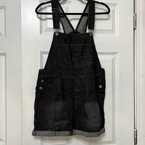 NWT Black Denim Short Overalls Size S